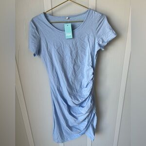 NWT Light Blue Ruched Maternity Dress Size Medium
